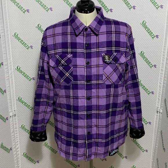 Middle Of Beyond Flannel Shirt Phenomena Make Your Skin Crawl MOB Plaid Mens XL - Picture 1 of 10